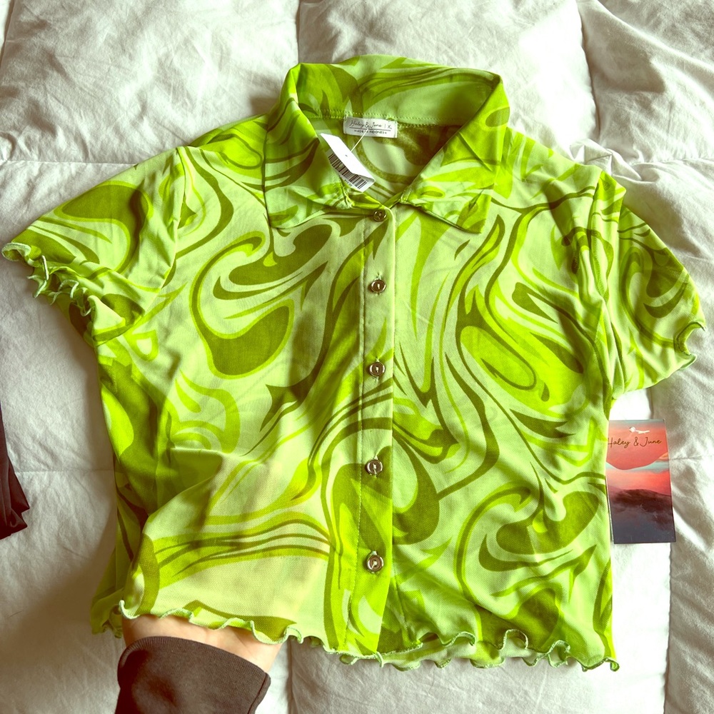 Groovy green mesh shirt